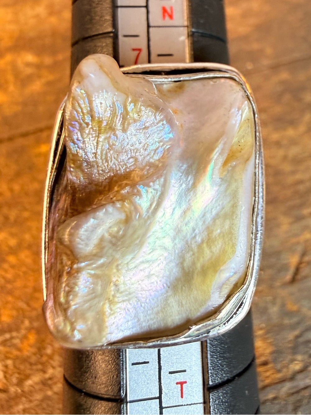 Natural Freeform Baroque Pearl 925 Sterling Silver Ring